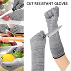 1pair Extended Anti-Cut Sleeve Gloves HPPE Anti-Scratch Arm Guard Anti-Bite Labour Gloves, 20cm Gray, 30cm Gray, 35cm Gray, 40cm Gray, 45cm Gray, 50cm Gray, 55cm Gray