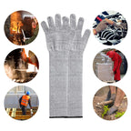 1pair Extended Anti-Cut Sleeve Gloves HPPE Anti-Scratch Arm Guard Anti-Bite Labour Gloves, 20cm Gray, 30cm Gray, 35cm Gray, 40cm Gray, 45cm Gray, 50cm Gray, 55cm Gray
