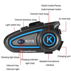 KUQIBAO K21S Motorcycle Riding Helmet Dual Intercom Bluetooth Headset With Lights, K21S