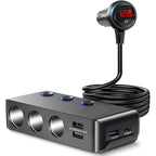 QC3.0/PD Fast Charging 7 In 1 Car Cigarette Lighter With Display, TR30P