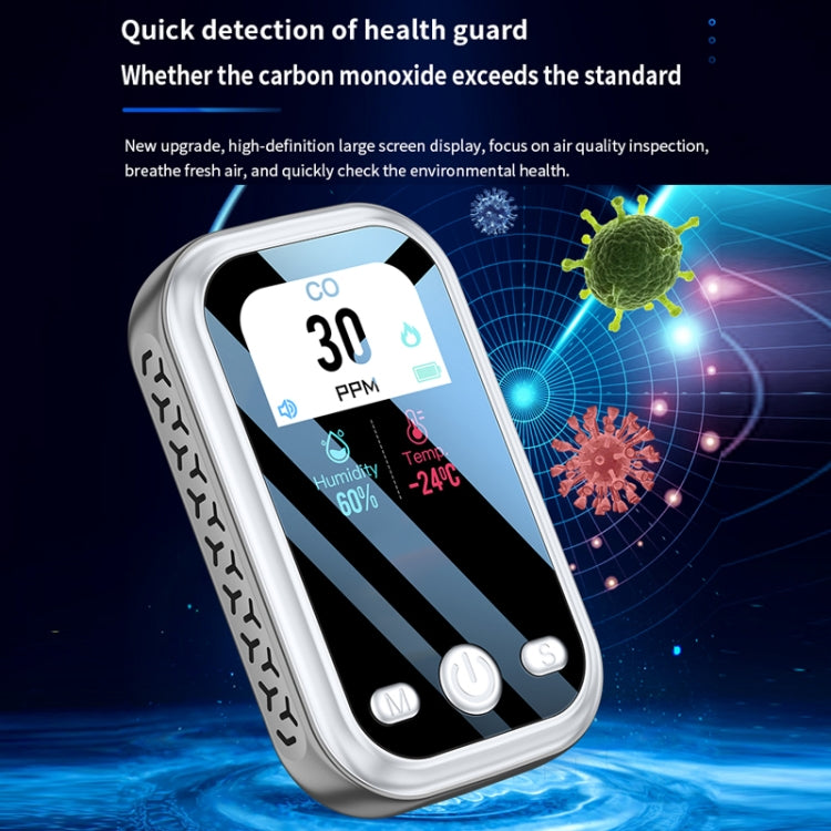 Portable Carbon Monoxide Detector Outdoor Home Detection Alarm, D6 Gray, D6 Blue