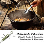 SY-FT008 7-in-1 Multifunctional Outdoor Camping Portable Folding Tableware Combination