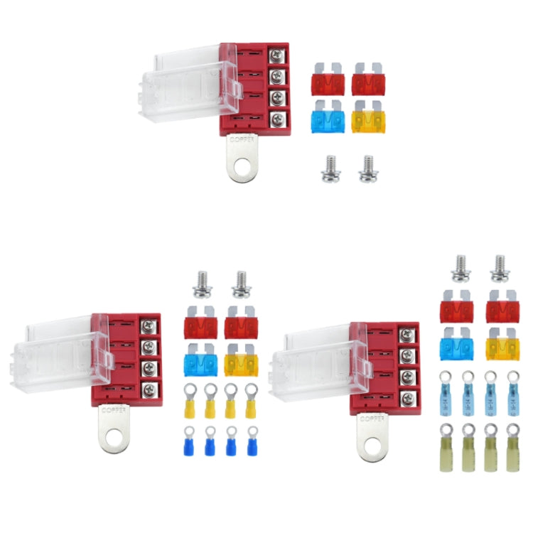4-way RV Yacht Ignition Protection Battery Terminal Fuse Block, One, Two, Three
