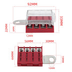 4-way RV Yacht Ignition Protection Battery Terminal Fuse Block, One, Two, Three