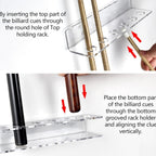 2pcs / Set Acrylic Billiard Cue Wall Mount Bracket Holds 6pcs Billiard Cues, YX134