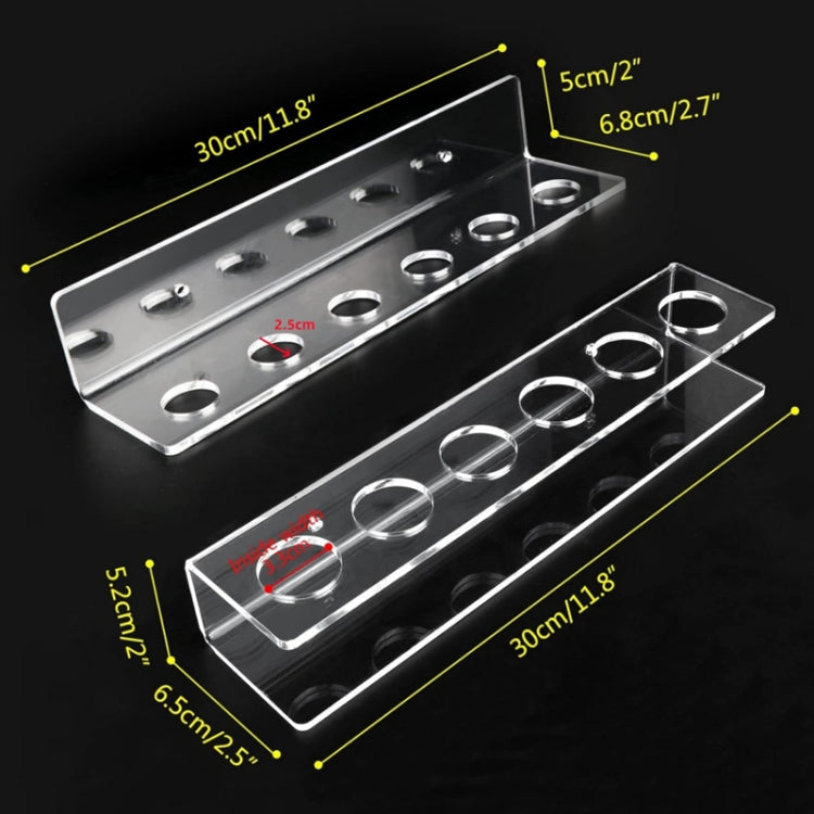 2pcs / Set Acrylic Billiard Cue Wall Mount Bracket Holds 6pcs Billiard Cues, YX134
