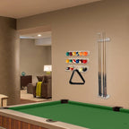 2pcs / Set Acrylic Billiard Cue Wall Mount Bracket Holds 6pcs Billiard Cues, YX134