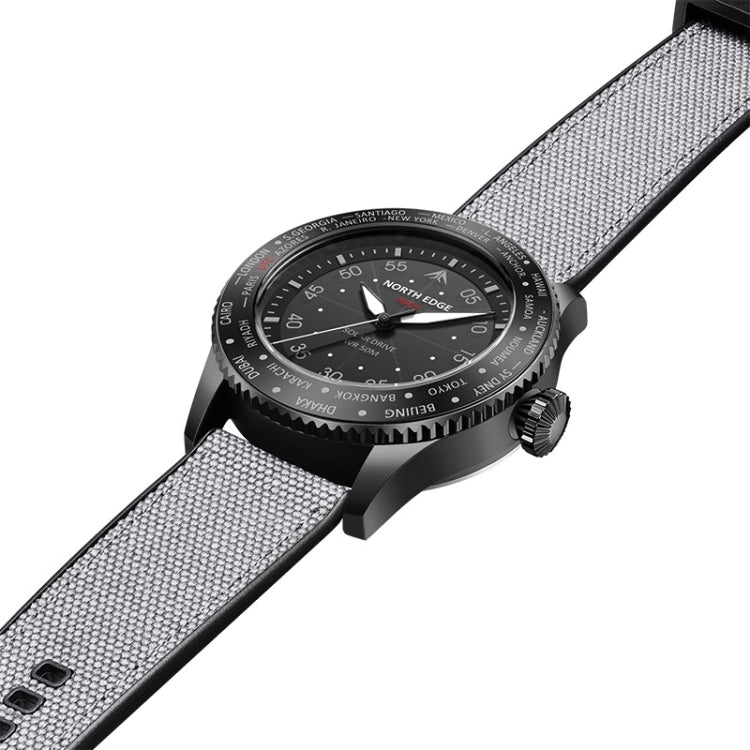 NORTH EDGE Men Light-powered Waterproof Sports Luminous Quartz Watch