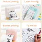 200DPI Mini Label Printer Thermal Inkless Black And White Printer With 1 Roll Printing Paper