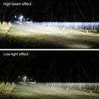 20W Motorcycle LED Headlight Auxiliary Spotlight Lens Dual Color Fog Light
