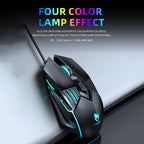 T-WOLF G560 6-keys Cool Breathing Light Gaming Wired Mouse Mechanical Office Silent Mouse