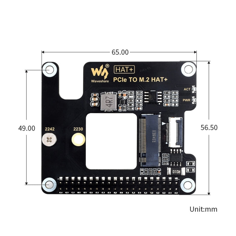 Waveshare For Raspberry Pi 5 PCIe To M.2 Adapter, NVMe Protocol M.2 SSD, Basic Kit, Basic Kit + 128GB, Basic Kit + 256GB