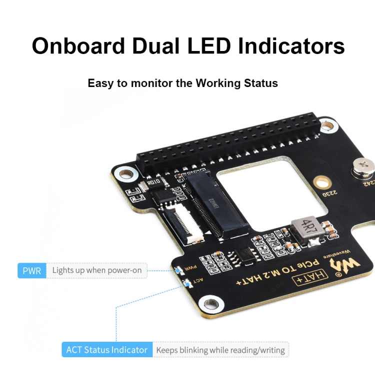 Waveshare For Raspberry Pi 5 PCIe To M.2 Adapter, NVMe Protocol M.2 SSD, Basic Kit, Basic Kit + 128GB, Basic Kit + 256GB