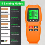 HW-QB6 5 In 1 Wall Scanner Handheld Stud Finder Wood Current Metal Live Wires Detection, HW-QB6 Black, HW-QB6 Orange, HW-QB6 (White