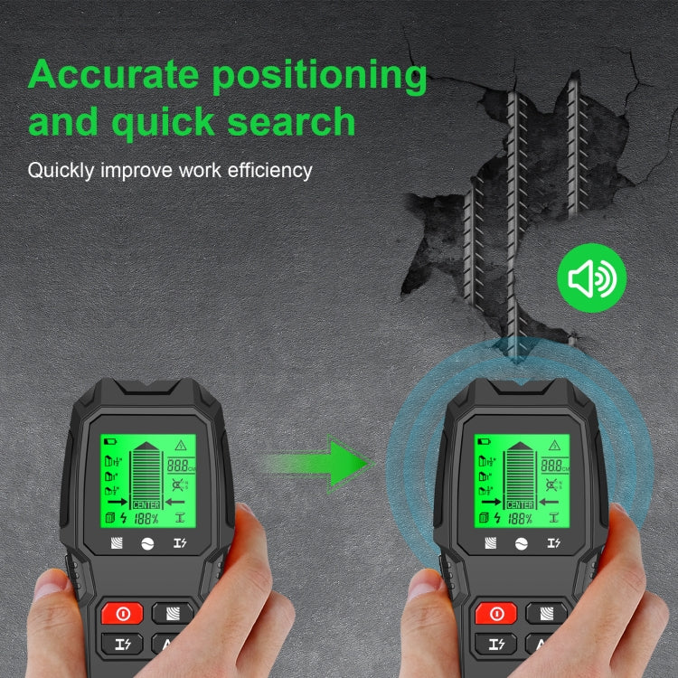 HW-QB6 5 In 1 Wall Scanner Handheld Stud Finder Wood Current Metal Live Wires Detection, HW-QB6 Black, HW-QB6 Orange, HW-QB6 (White