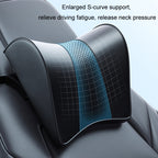 For Tesla Model 3/Y Car Memory Foam Headrest, Microfiber, Leather, Cloth
