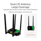 4G Wireless Plug-in Router Detachable Extension Antenna LTE Monitoring Network WiFi Hotspot, EU Plug, LT210B