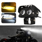 Motorcycle Spotlight High Bright Two Color Modified External Waterproof LED Lens Headlight, 20W, 12W