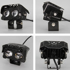 Motorcycle Spotlight High Bright Two Color Modified External Waterproof LED Lens Headlight, 20W, 12W