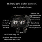 Motorcycle Spotlight High Bright Two Color Modified External Waterproof LED Lens Headlight, 20W, 12W