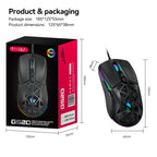T-WOLF G520 7-keys RGB Marquee Honeycomb Hollow Gaming Wired Mouse