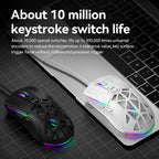 T-WOLF G520 7-keys RGB Marquee Honeycomb Hollow Gaming Wired Mouse
