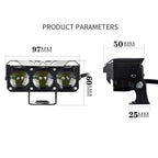 35W Motorcycle Spotlight Dual Color LED Headlight Triple Eye Waterproof Headlight, Flashing-(2 Wires), Straight Bright-Near Yellow+Far White (3 Wires), Straight Bright-Near White+Far White (3 Wires)
