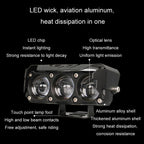35W Motorcycle Spotlight Dual Color LED Headlight Triple Eye Waterproof Headlight, Flashing-(2 Wires), Straight Bright-Near Yellow+Far White (3 Wires), Straight Bright-Near White+Far White (3 Wires)