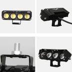 Motorcycle Spotlight External Lens Car LED Headlight Strong Spot Fog Light, Near Yellow+Far White-3 Wires, Flashing-2 Wires