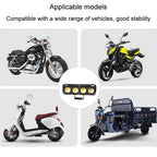 Motorcycle Spotlight External Lens Car LED Headlight Strong Spot Fog Light, Near Yellow+Far White-3 Wires, Flashing-2 Wires