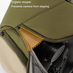 Cwatcun D148 Medium Casual Camera Bag Shoulder Crossbody Daily Photography Bag, Army Green, Black