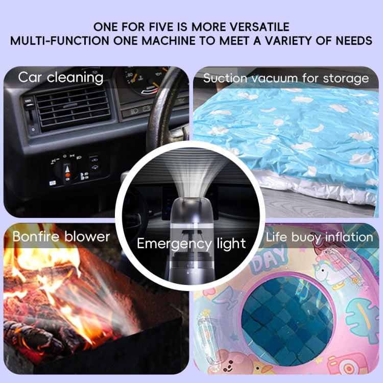 Multifunctional Suction Blowing Wireless Car Vacuum Cleaner Handheld High-Power Dust Blower, (Black)