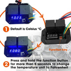 Digital Radiator Fan Controller Switch Automotive Fan Wiring Harness, 12V, 24V