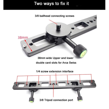 Double Camera Bracket Arca Swiss Quick Release Plate, Movable Base, PU240, PU360