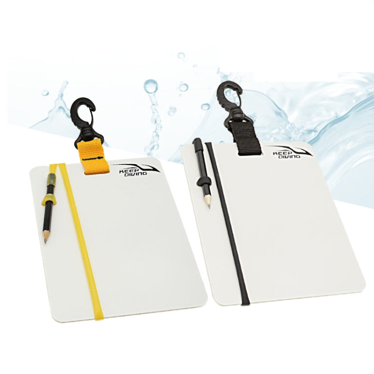 KEEP DIVING Underwater Record Writing Tablet For Scuba Diving, Black Small, Black Large, Yellow Small, Yellow Large