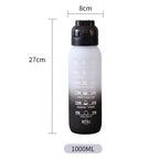 1000ml Large Capacity Tritan Water Mug Gradient Color Outdoor Sports Water Bottle