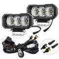 E23 40W 9V-30V 5 Inch Waterproof 3-Eye Headlight, Spotlight White Light, Spotlight Yellow Light, Floodlight White Light, Floodlight Yellow Light