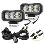 E23 40W 9V-30V 5 Inch Waterproof 3-Eye Headlight, Spotlight White Light, Spotlight Yellow Light, Floodlight White Light, Floodlight Yellow Light