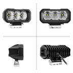 E23 40W 9V-30V 5 Inch Waterproof 3-Eye Headlight, Spotlight White Light, Spotlight Yellow Light, Floodlight White Light, Floodlight Yellow Light
