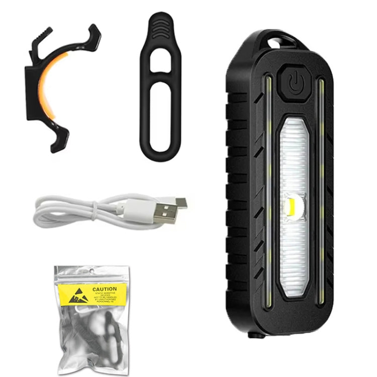 LED Shoulder Flashlight Bike Tail Light Type-C Recharge Outdoor Flashlight With Clip Patrol Safety Warning Lamp