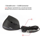 ZELOTES T20 6-Keys Vertical Grip Ergonomic Laptop Wired Mouse, T20