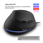 ZELOTES T20 6-Keys Vertical Grip Ergonomic Laptop Wired Mouse, T20