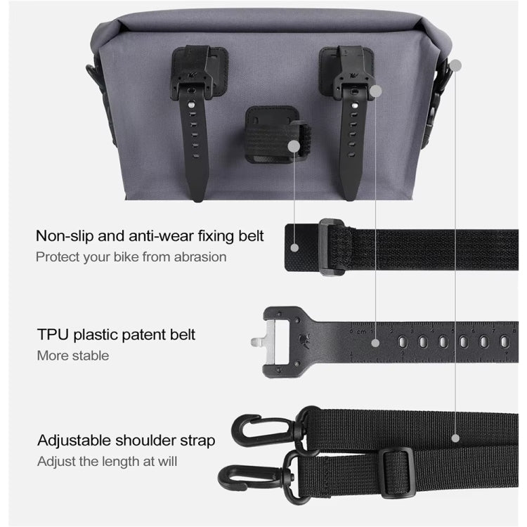 Rhinowalk X20997 4L Fully Waterproof Multifunctional Bicycle Handlebar Bag Cycling Bag