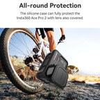 For Insta360 Ace Pro 2 aMagisn Body + Lens Silicone Cover With Lanyard
