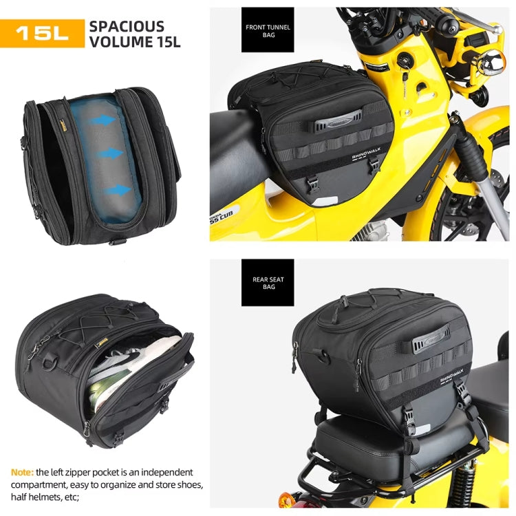 Rhinowalk MTR5001 15L Scooter Front Bag Large Capacity Curved Beam Motorcycle Rear Seat Bag, MTR5001