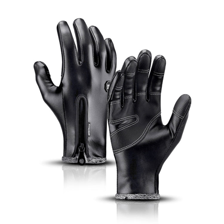 Kyncilor Winter Thermal PU Gloves Touchscreen Windproof Water-Resistant with Anti-Slip Grip, S, M, L, XL