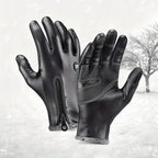 Kyncilor Winter Thermal PU Gloves Touchscreen Windproof Water-Resistant with Anti-Slip Grip, S, M, L, XL