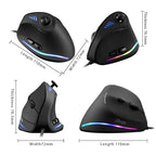 ZELOTES C18 11-Keys RGB Vertical Grip Ergonomic Joystick Programming Gaming Wired Mouse, C18