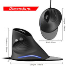 ZELOTES T30 6-keys Vertical Grip Detachable Ergonomic Wired Mouse, T30