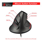 ZELOTES T30 6-keys Vertical Grip Detachable Ergonomic Wired Mouse, T30